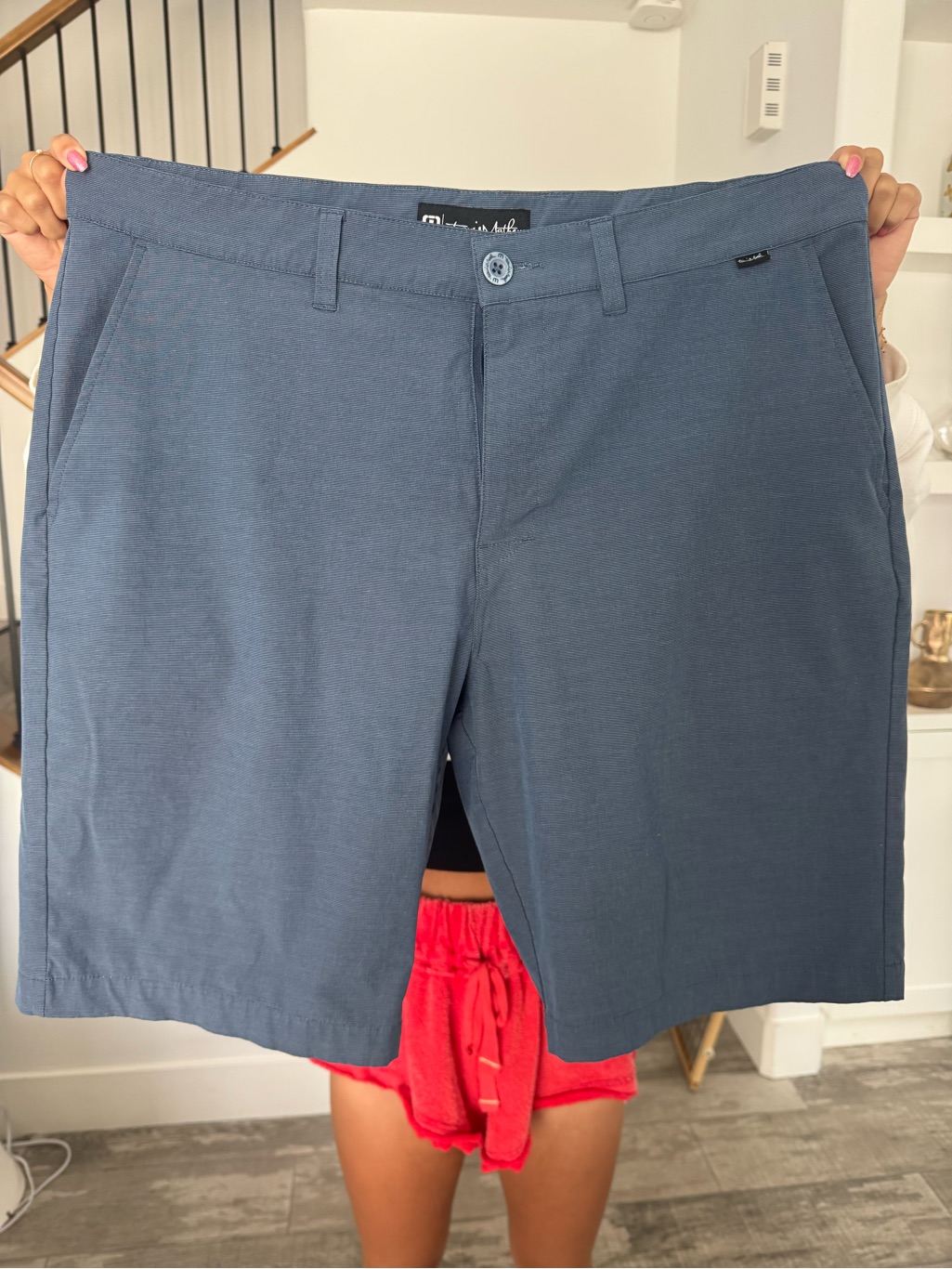 Men’s Travis Mathew Slate Blue Flat Front Stretch Shorts